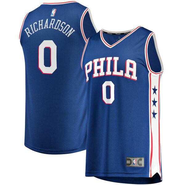 Maillot Philadelphia 76ers Homme Josh Richardson 0 Icon Edition Bleu